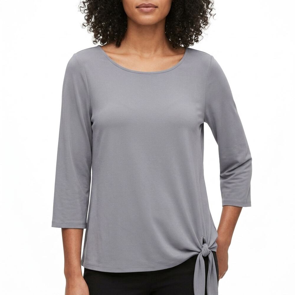 BANANA REPUBLIC Gray Lightweight Top Womens 3/4 Sleeve Knit Size M